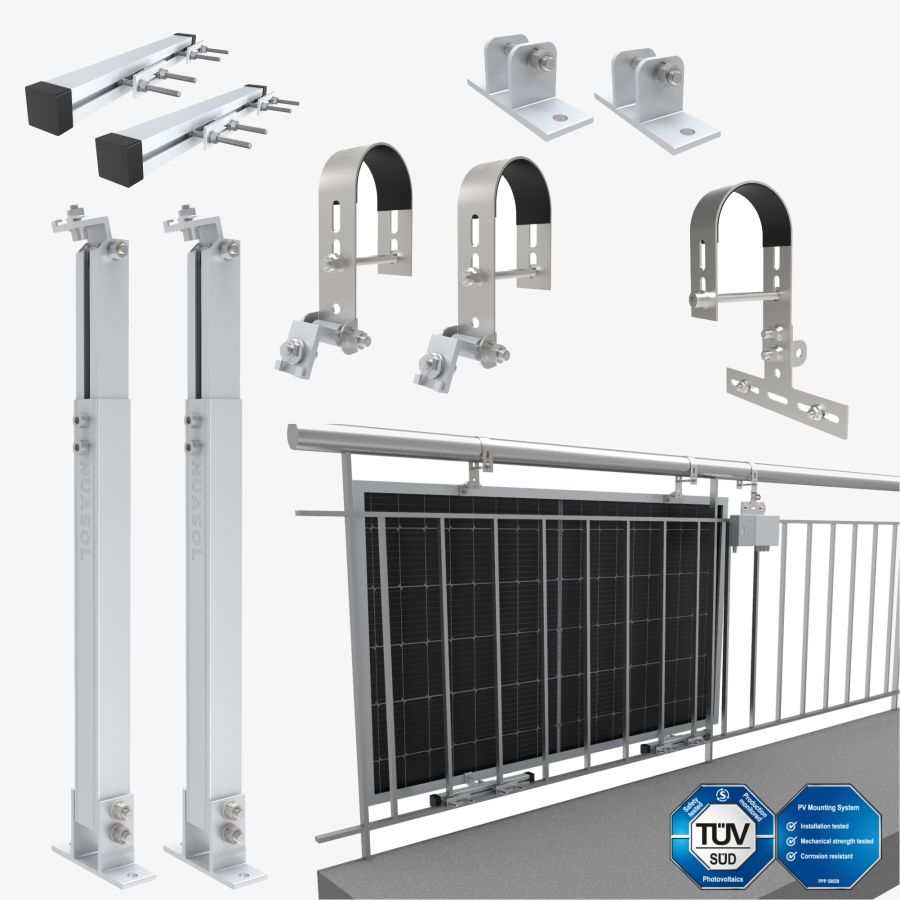 NuaSol - Balcony terrain bracket round for one solar module