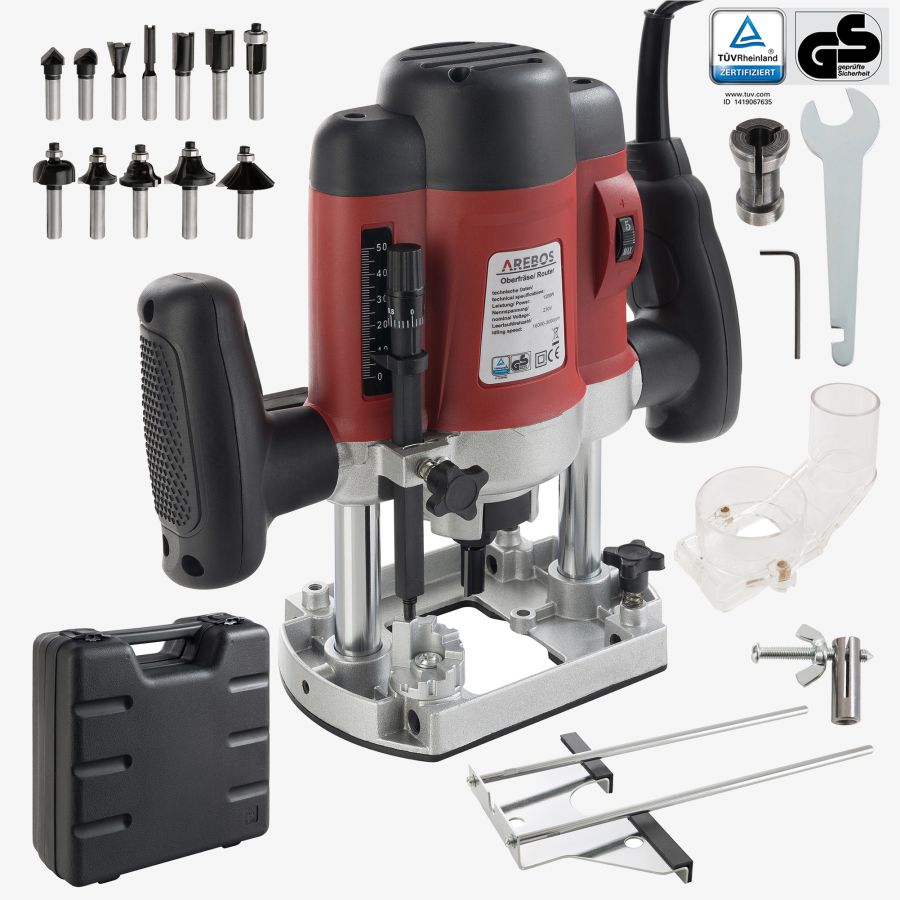 Router 1200W - incl. transport case and 12 cutters