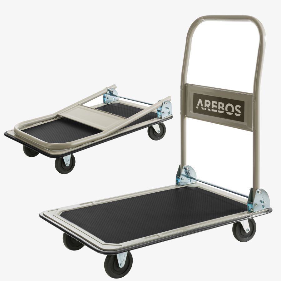 Platform trolley 150kg black-cream