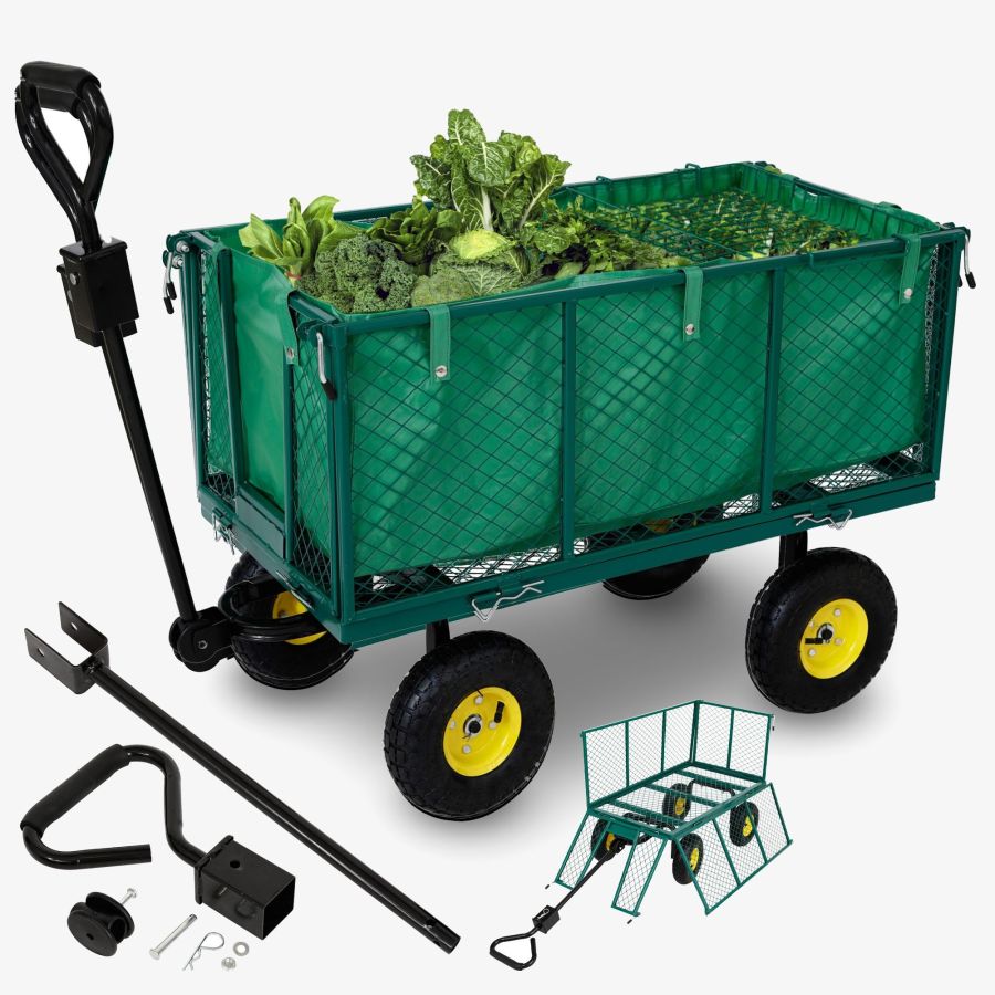 Garden utility wagon up to 550 kg - green