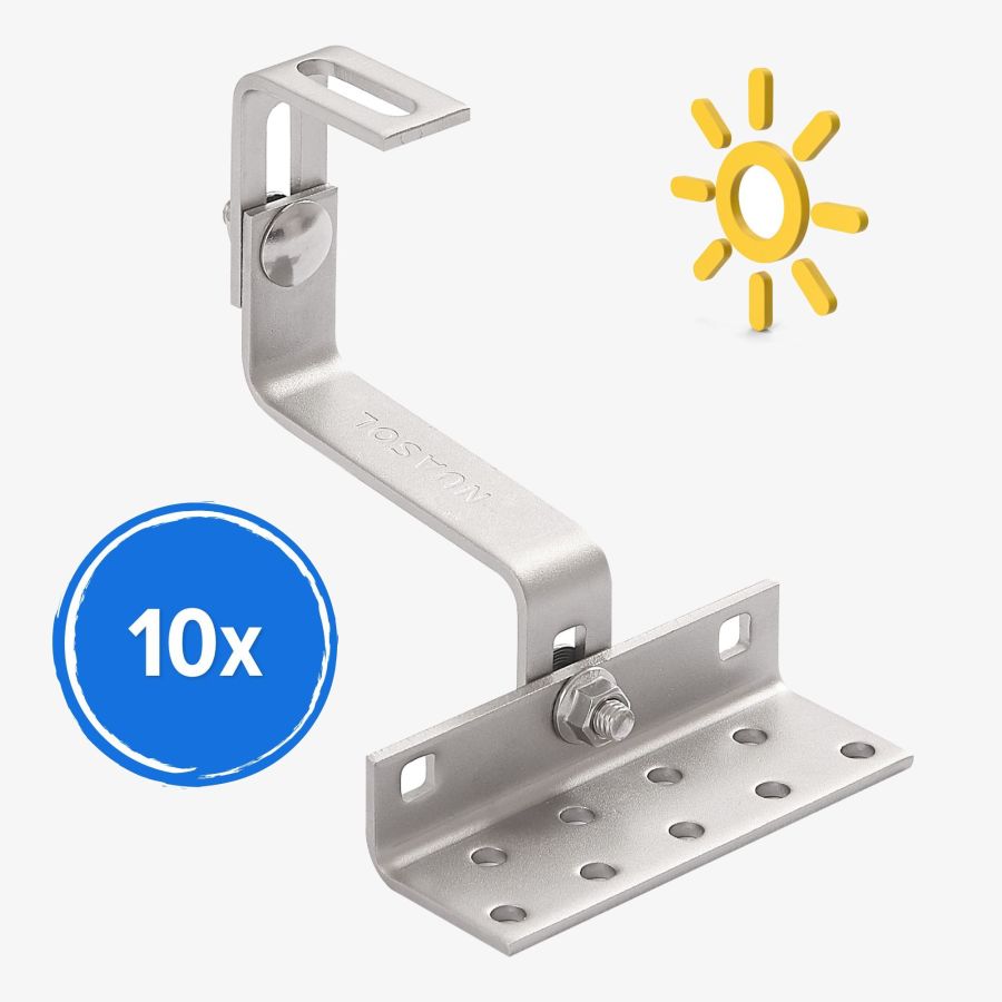 NuaFix - 10 x roof hooks for PV systems Aluminium profiles