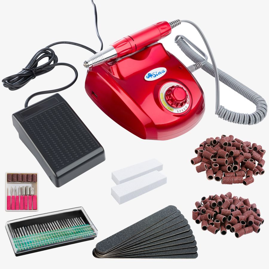 Nail drill set SI-MA-318 - Red