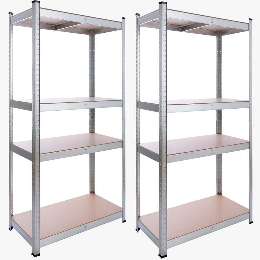 2x Heavy Duty Shelf 160 x 80 x 40 cm 320 kg - Silver
