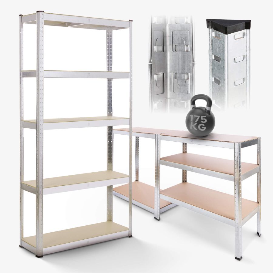 Heavy Duty Shelf 180 x 90 x 40 cm 875 kg - silver